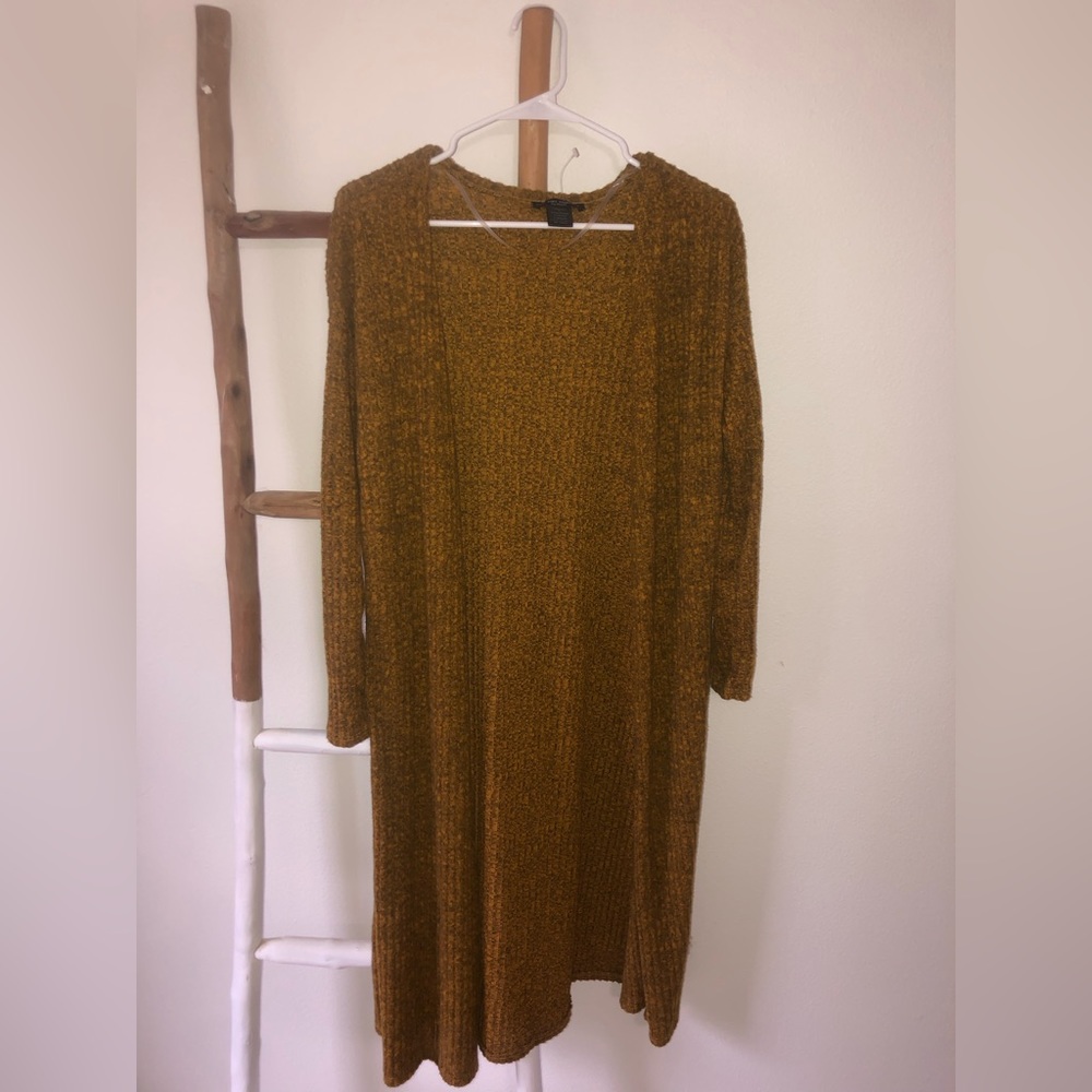 Mustard sweater cardigan/kimono medium